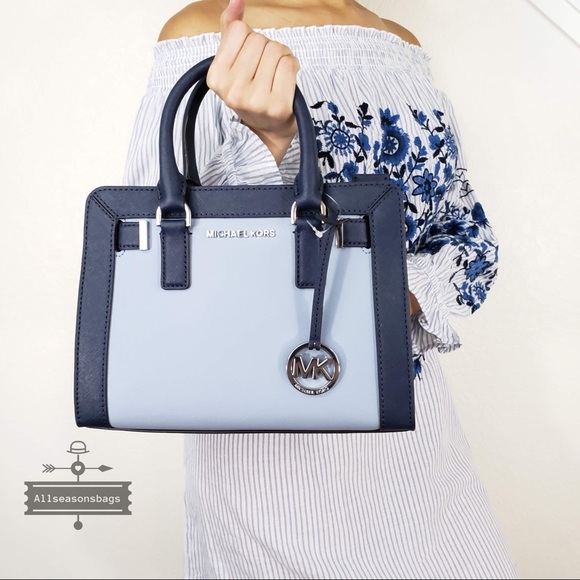 NWT Michael Kors Dillon Small Satchel Pale Blue - Picture 3 of 8